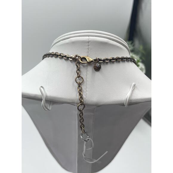 J. CREW Fan Fringe Flower Purple Orange Gold Tone Statement Bib Necklace - Picture 8 of 16